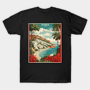 Skyros Greece Tourism Vintage Travel Poster T-Shirt